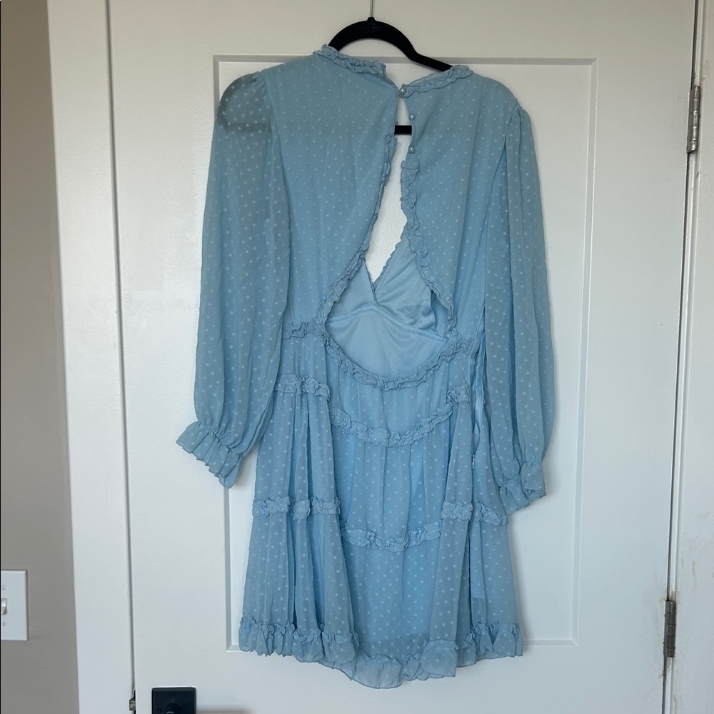 Amazon Light Blue Ruffle Dress - Picture 3 of 3